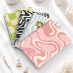 Karton Kapak Spiralli Kareli Okul Defteri A4 BUÇUK 4’lü Pattern Party