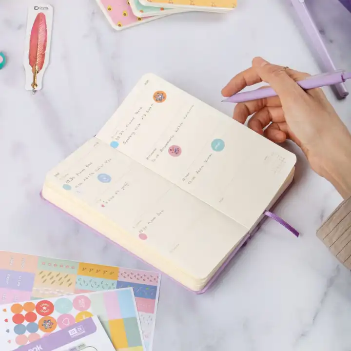 2026 Haftalık Ajanda 9x18 cm Sert Kapak Günlük Planlayıcı – Lila