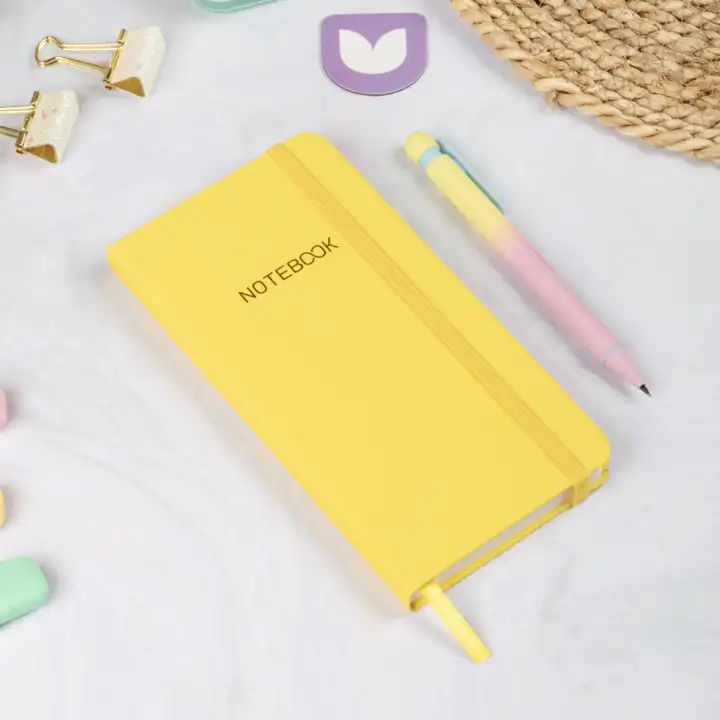 9x18 cm Sert Kapak Kareli Not Defteri – Tarihsiz Okul Defteri – Sarı