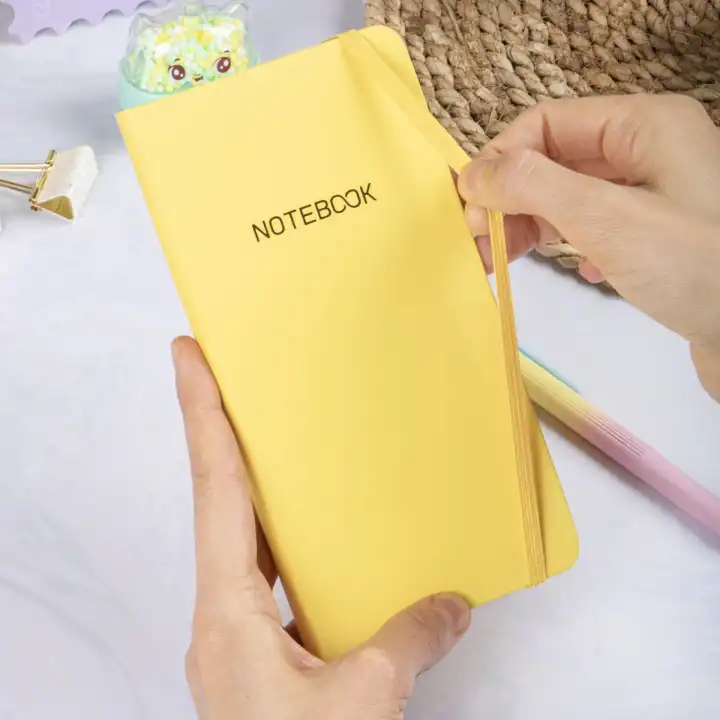 9x18 cm Sert Kapak Kareli Not Defteri – Tarihsiz Okul Defteri – Sarı