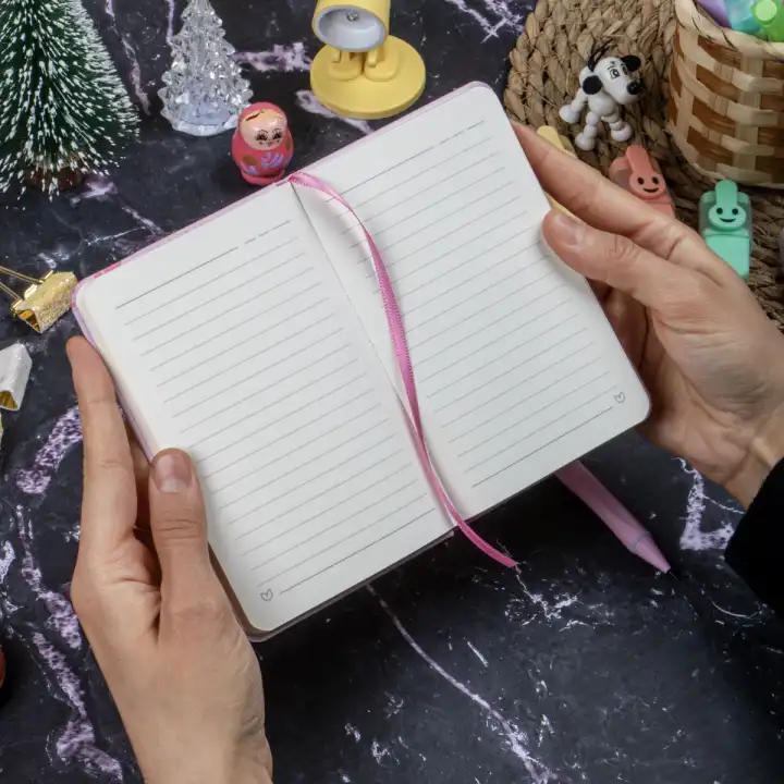 9x14 cm Sert Kapak Çizgili Not Defteri – Tarihsiz Okul Defteri – Havhav Köpek