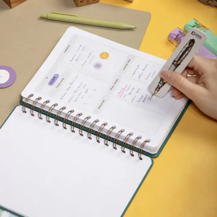 A5 Spiralli Süresiz Haftalık Planlayıcı – Kumaş Kapak Ajanda – Turkuaz