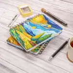 16,5x20 cm Sert Kapak Noktalı Spiralli Not Okul Defteri - Van Gogh
