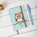 9x14 cm Sert Kapak Çizgili Not Defteri – Tarihsiz Okul Defteri – Baykuş 1