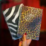 A5 Spiralli Kareli Okul Defteri 2’li Set – Karton Kapak, Ders Programlı – Leopar, Zebra