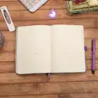 13,5x20 cm Sert Kapak Noktalı Not Okul Defteri - Mor Çiçekli