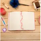 13,5x20 cm Sert Kapak Noktalı Not Okul Defteri - Çiçekli