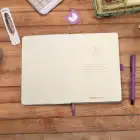 13,5x20 cm Sert Kapak Noktalı Not Okul Defteri - Mor Çiçekli