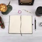 13x21 cm Deri Sert Kapak Noktalı Not Okul Defteri - Füme