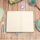13x21 cm Deri Sert Kapak Noktalı Not Okul Defteri - Turkuaz