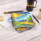 16,5x20 cm Sert Kapak Noktalı Spiralli Not Okul Defteri - Van Gogh