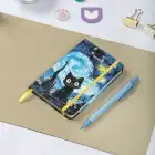 9x14 cm Sert Kapak Çizgili Not Defteri – Tarihsiz Okul Defteri – Meow Kedili 1