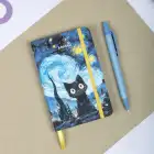 9x14 cm Sert Kapak Çizgili Not Defteri – Tarihsiz Okul Defteri – Meow Kedili 1