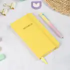 9x18 cm Sert Kapak Kareli Not Defteri – Tarihsiz Okul Defteri – Sarı