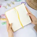 9x18 cm Sert Kapak Kareli Not Defteri – Tarihsiz Okul Defteri – Sarı