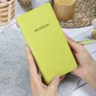 9x18 cm Yumuşak Vegan Deri Kapak Kareli Not Defteri – Tarihsiz Okul Defteri – Fıstık Yeşil