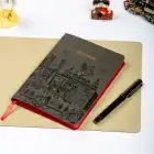 13x19 cm Yumuşak Vegan Deri Kapak Tarihsiz Not Okul Defteri - Füme