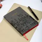 13x19 cm Yumuşak Vegan Deri Kapak Tarihsiz Not Okul Defteri - Füme