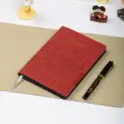 13x19 cm Yumuşak Vegan Deri Kapak Tarihsiz Not Okul Defteri - Kırmızı