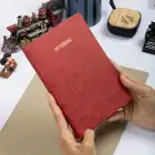 13x19 cm Yumuşak Vegan Deri Kapak Tarihsiz Not Okul Defteri - Kırmızı