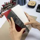 13x19 cm Yumuşak Vegan Deri Kapak Tarihsiz Not Okul Defteri - Kırmızı