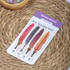 4lü Kalemli Kitap Defter Ayracı - Renkli Tüyler