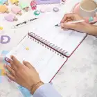 A5 Spiralli Süresiz Haftalık Planlayıcı – Kumaş Kapak Ajanda – Kırmızı