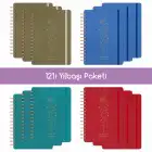 12li Tarihsiz Planlayıcı Ajanda Yılbaşı Hediye Seti - 15x21 cm - Kumaş Kapak