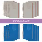 12li Tarihsiz Planlayıcı Ajanda Yılbaşı Hediye Seti - 15x21 cm - Vegan Deri Kapak