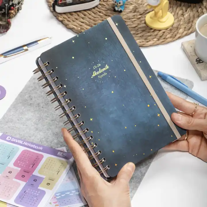 12li Akademik Ajanda Yılbaşı Hediye Seti - 15x21 cm - Kuşe Kapak