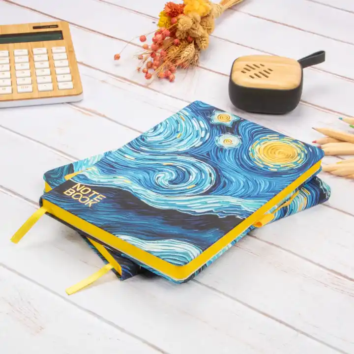 13,5x20 cm Van Gogh Sert Kapak Noktalı Tarihsiz Dikişli Not Okul Defteri