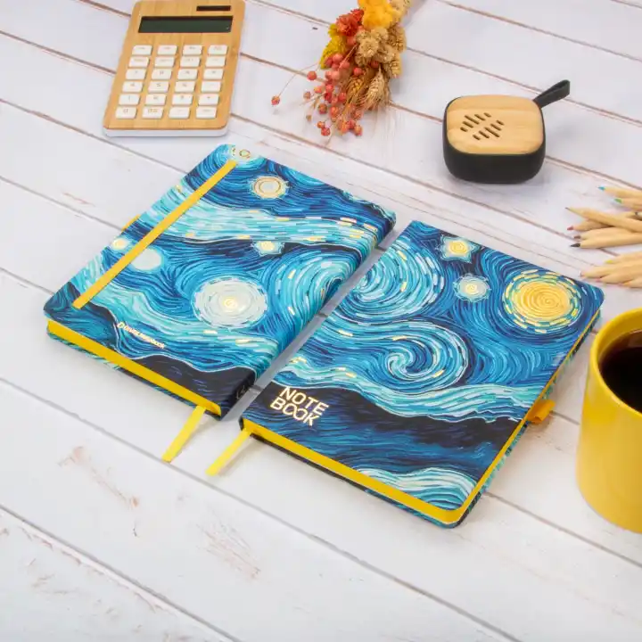 13,5x20 cm Van Gogh Sert Kapak Noktalı Tarihsiz Dikişli Not Okul Defteri