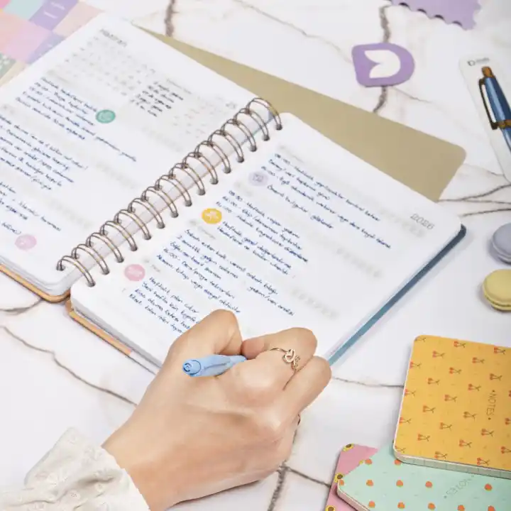 2025-2026 A5 Akademik Ajanda Spiralli Kuşe Kapak 16 Aylık - Okyanus Esintisi