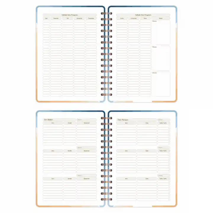 2025-2026 A5 Akademik Ajanda Spiralli Kuşe Kapak 16 Aylık - Okyanus Esintisi