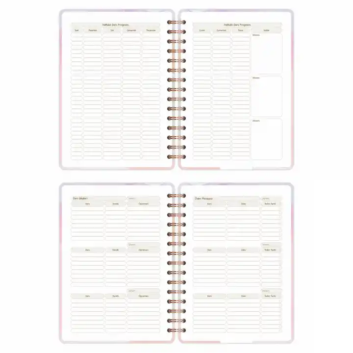 2025-2026 A5 Akademik Ajanda Spiralli Kuşe Kapak 16 Aylık - Renklerin Dansı