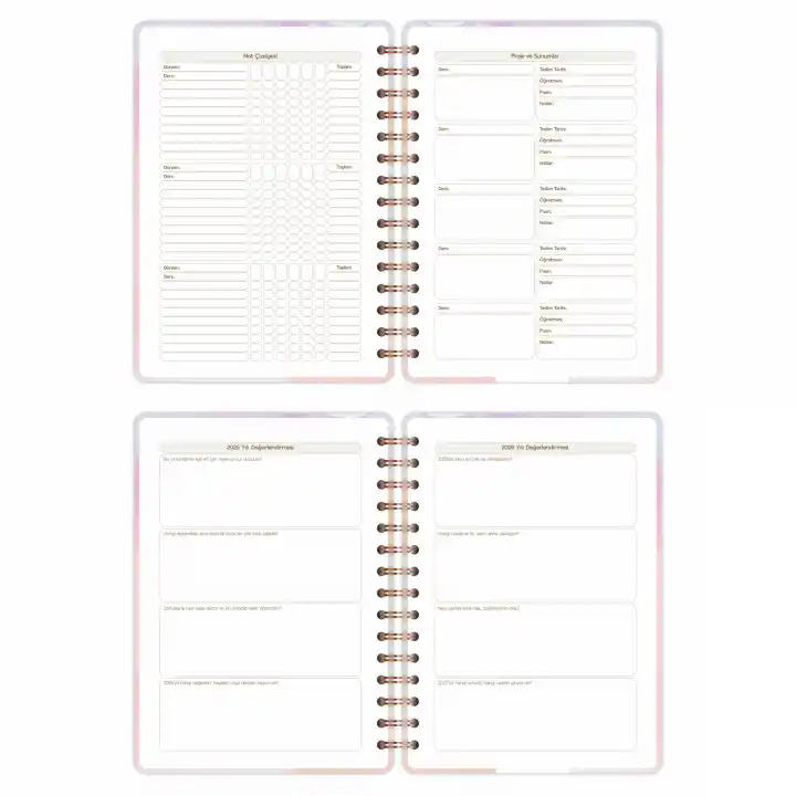 2025-2026 A5 Akademik Ajanda Spiralli Kuşe Kapak 16 Aylık - Renklerin Dansı