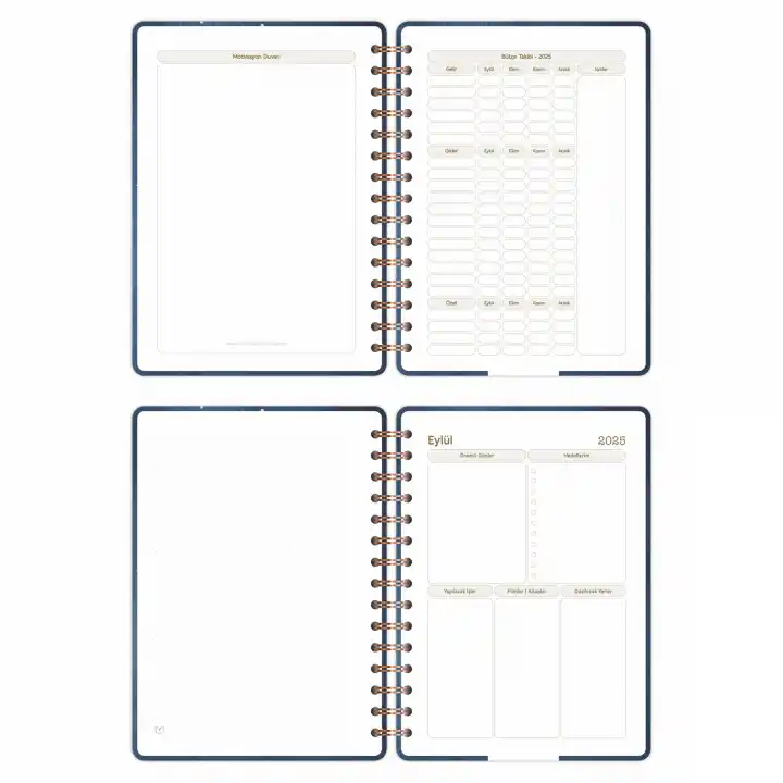 2025-2026 A5 Akademik Ajanda Spiralli Kuşe Kapak 16 Aylık - Yıldızlı Gökyüzü