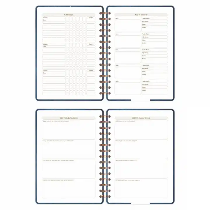 2025-2026 A5 Akademik Ajanda Spiralli Kuşe Kapak 16 Aylık - Yıldızlı Gökyüzü