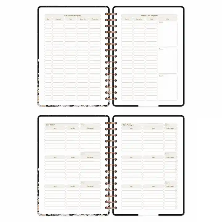 2025-2026 A5 Akademik Ajanda Spiralli Kuşe Kapak 16 Aylık - Yıldızlı Kedi