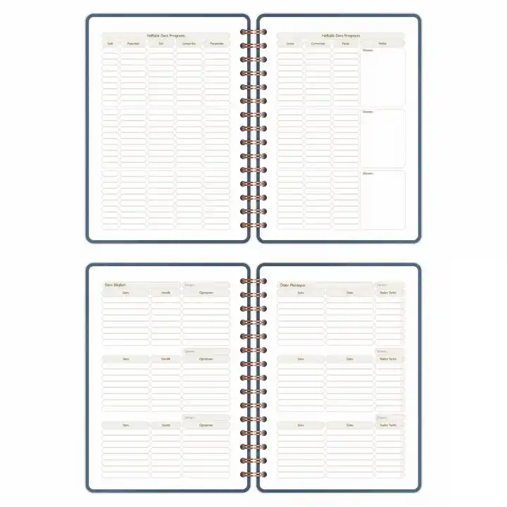 2025-2026 A5 Akademik Ajanda Spiralli Vegan Deri Kapak 16 Aylık - Antrasit