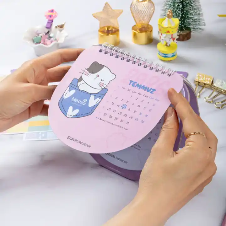 2026 Kedili Hacıyatmaz Masa Takvimi - Meow Kedi Serisi