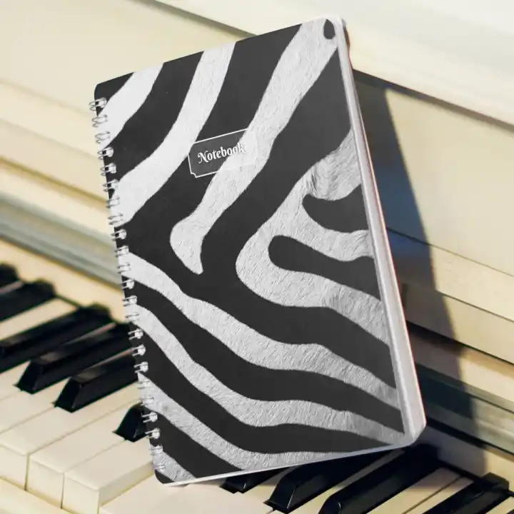 A5 Spiralli Karton Kapak 2li Set Kareli Ders Programlı Not Okul Defteri - Leopar, Zebra