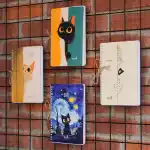 A5 Spiralli Karton Kapak 4lü Set 2 Kareli 2 Çizgili Ders Programlı Not Okul Defteri - Meow Kedi Serisi