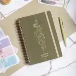 A5 Süresiz Haftalık Planlayıcı Spiralli Kumaş Kapak - Haki