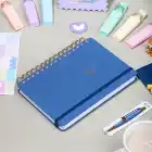 12li Akademik Ajanda Hediye Seti - 15x21 cm - Kumaş ve Vegan Deri