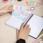 12li Tarihsiz Planlayıcı Ajanda Yılbaşı Hediye Seti - 15x21 cm - Kumaş Kapak