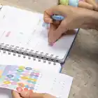 12li Tarihsiz Planlayıcı Ajanda Yılbaşı Hediye Seti - 15x21 cm - Vegan Deri Kapak