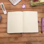 13,5x20 cm Mor Çiçekli Sert Kapak Noktalı Tarihsiz Dikişli Not Okul Defteri