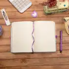 13,5x20 cm Mor Çiçekli Sert Kapak Noktalı Tarihsiz Dikişli Not Okul Defteri