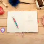 13,5x20 cm Çiçekli Sert Kapak Noktalı Tarihsiz Dikişli Not Okul Defteri